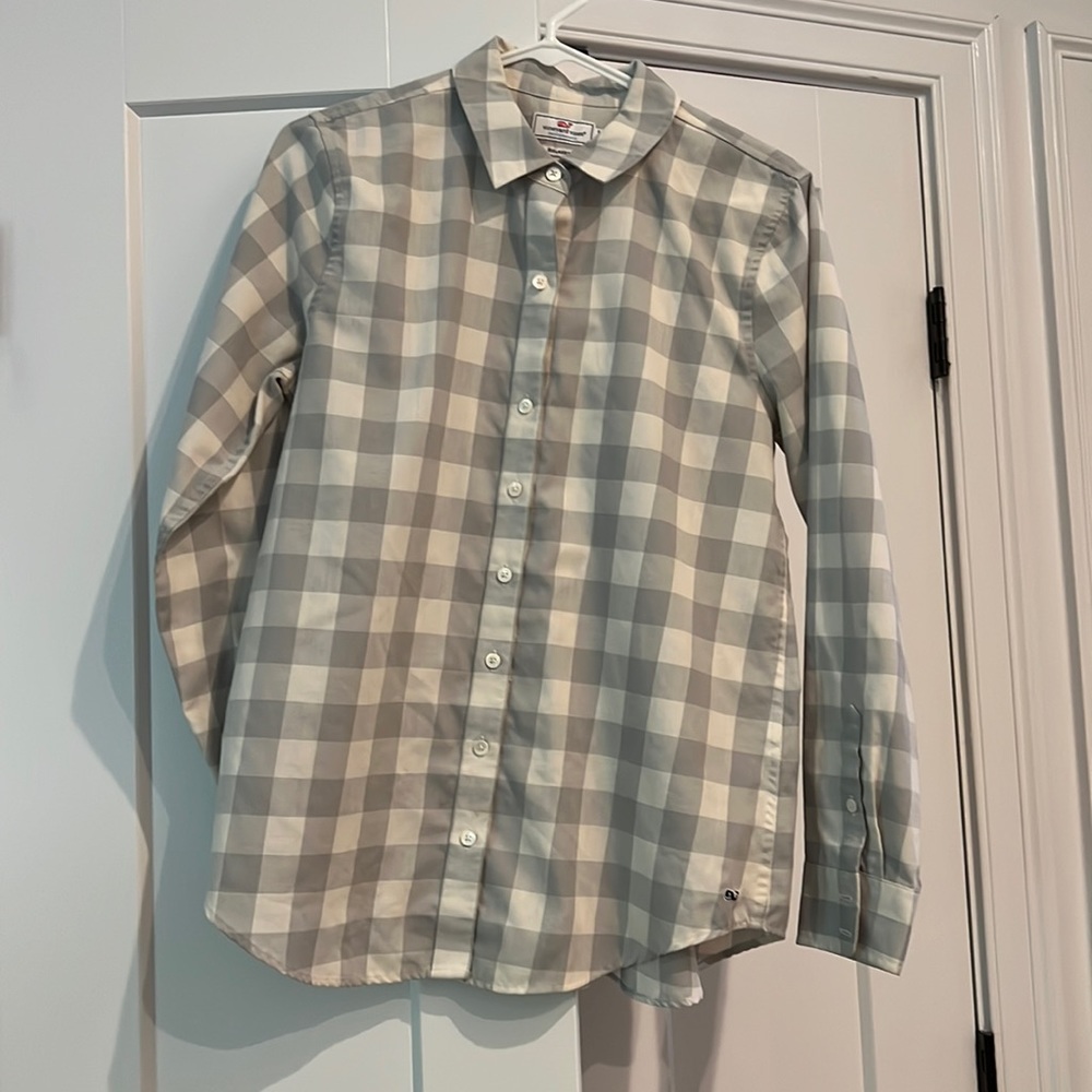 Vineyard Vines Gray Check Button Down, 8